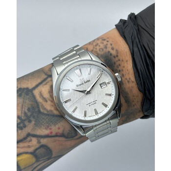Custom Grand Seiko Mod • GS White Birch with engrave Crown and Buckle • 40mm
